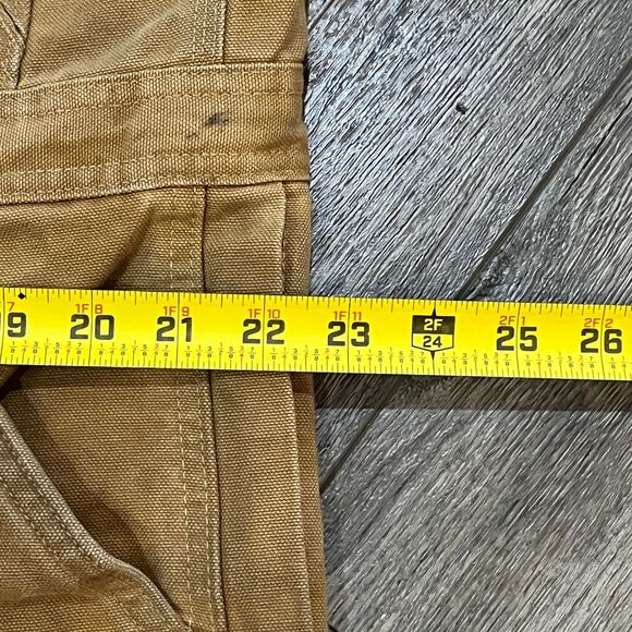 Carhartt Overalls R38 BRN Duck Brown Insulated Lined Double Knee Bibs Mens 38x32 - Picture 9 of 10